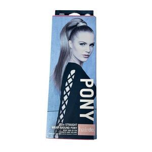Hairdo 25" Straight Wrap Around Pony Hair Extensions Ebony Black